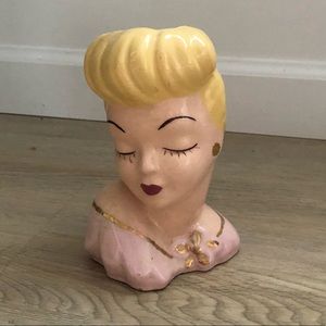 Antique head planter / vase